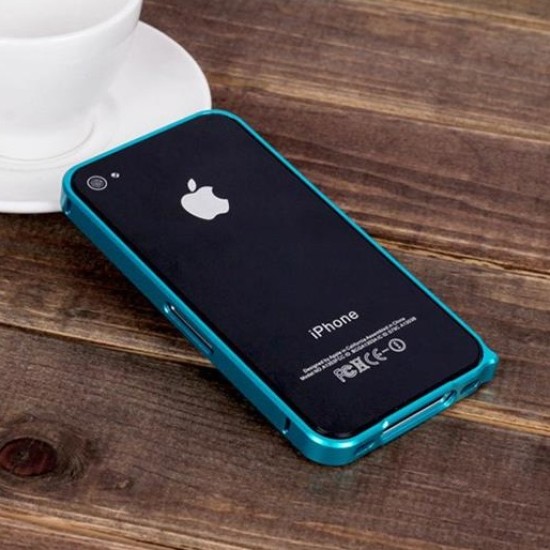 Aluminium Metal Bumper Frame priekš Apple iPhone 4 4S - Gaiši Zils - alumīnija metāla sānu apvalks / bampers