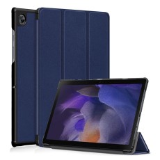 Tri-fold Stand PU Smart Auto Wake/Sleep Leather Case priekš Samsung Galaxy Tab A7 Lite T220 / T225 - Tumši Zils - sāniski atverams maciņš ar magnētu un stendu