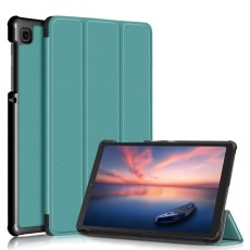 Tri-fold Stand PU Smart Auto Wake/Sleep Leather Case priekš Samsung Galaxy Tab A7 Lite T220 / T225 - Tirkīzs - sāniski atverams maciņš ar magnētu un stendu