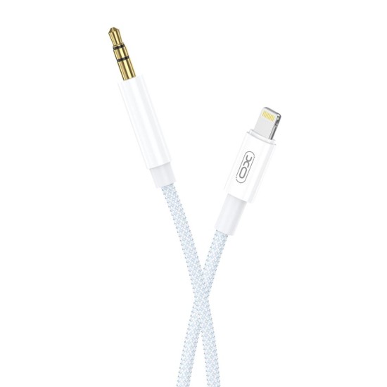 XO NB-R211A 3.5mm Male to Lightning Stereo Aux Audio cable (length: 1M) - Balts - audio vads kabelis