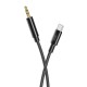 XO NB-R211B 3.5mm Male to Type-C Stereo Aux Audio cable (length: 1M) - Melns - audio vads kabelis