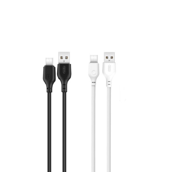 XO 1M NB103 2.1A USB to Type-C cable (bez iepakojuma) - Melns / Balts - USB-C lādēšanas un datu kabelis / vads