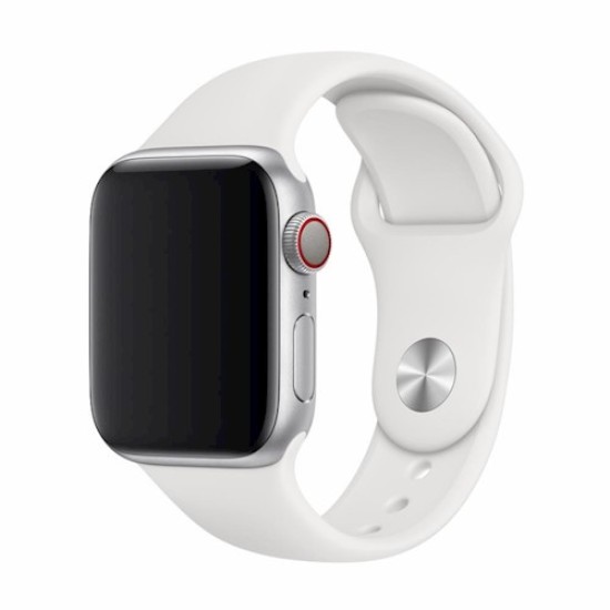 Devia Strap Deluxe Sport priekš Apple Watch 38 / 40 / 41 mm - Balts - silikona siksniņa (josta) priekš pulksteņiem