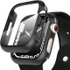 Tech-Protect Defense 360 Case with Tempered Glass priekš Apple Watch 7 / 8 / 9 (41mm) - Melns - plastikāta apvalks viedpulksteņiem ar aizsargstiklu