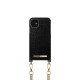 iDeal of Sweden Necklace SS20 Back Case priekš Apple iPhone 11 - Jet Black Croco - mākslīgās ādas aizmugures apvalks ar siksniņu / bampers-vāciņš