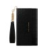 iDeal of Sweden Signature SS20 Clutch priekš Apple iPhone 11 Pro - Jet Black Croco - mākslīgās ādas grāmatveida maks rokassomas veidā ar siksniņu