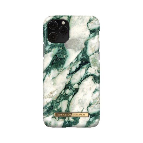 iDeal of Sweden Fashion MR21 Back Case priekš Apple iPhone 11 Pro - Calacatta Emerald Marble - plastikāta aizmugures apvalks ar iebūvētu metālisku plāksni / bampers-vāciņš