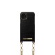 iDeal of Sweden Atelier Necklace SS20 Back Case priekš Apple iPhone 11 Pro - Jet Black Croco - mākslīgās ādas aizmugures apvalks ar siksniņu / bampers-vāciņš