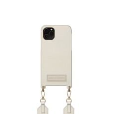 iDeal of Sweden Athena Necklace AS20 Back Case priekš Apple iPhone 11 Pro - Ecru - mākslīgās ādas aizmugures apvalks ar siksniņu un somiņu priekš AirPods / bampers-vāciņš