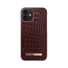 iDeal of Sweden Atelier AW21 Back Case priekš Apple iPhone 12 mini - Scarlet Croco - mākslīgās ādas aizmugures apvalks ar iebūvētu metālisku plāksni / bampers-vāciņš