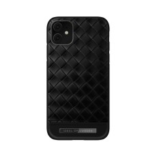 iDeal of Sweden Atelier SS21 Back Case priekš Apple iPhone 12 mini - Onyx Black - mākslīgās ādas aizmugures apvalks ar iebūvētu metālisku plāksni / bampers-vāciņš