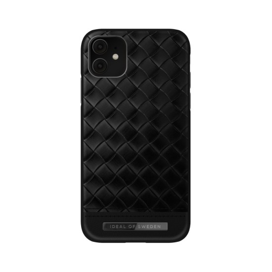 iDeal of Sweden Atelier SS21 Back Case для Apple iPhone 12 mini - Onyx Black - чехол-накладка из искусственной кожи с встроенной металической пластиной / бампер-крышка