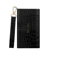 iDeal of Sweden Cassette AW21 Clutch priekš Apple iPhone 12 mini - Black Croco - mākslīgās ādas grāmatveida maks rokassomas veidā ar siksniņu
