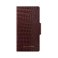iDeal of Sweden Atelier AW21 Wallet Case priekš Apple iPhone 12 mini - Scarlet Croco - mākslīgās ādas sāniski atverams maciņš ar bamperu uz magnēta