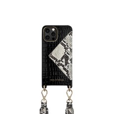 iDeal of Sweden Statement Necklace AW20 Back Case priekš Apple iPhone 12 / 12 Pro - Hypnotic Snake - mākslīgās ādas aizmugures apvalks ar siksniņu un kabatiņu / bampers-vāciņš