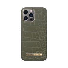 iDeal of Sweden Atelier AW21 Back Case priekš Apple iPhone 13 Pro Max - Khaki Croco - mākslīgās ādas aizmugures apvalks ar iebūvētu metālisku plāksni / bampers-vāciņš