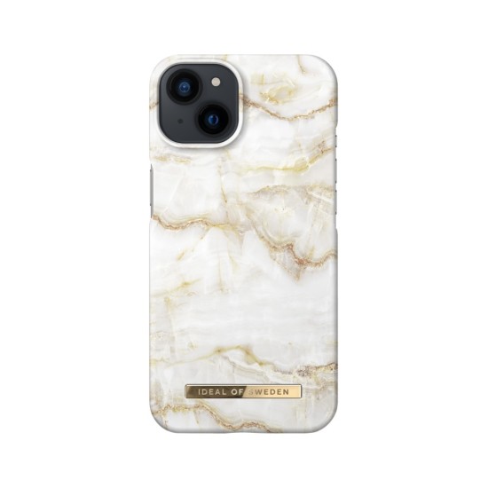 iDeal of Sweden Fashion SS20 Back Case priekš Apple iPhone 13 - Golden Pearl Marble - plastikāta aizmugures apvalks ar iebūvētu metālisku plāksni / bampers-vāciņš