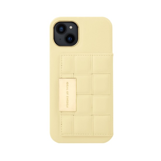 iDeal of Sweden Statement OC22 Back Case priekš Apple iPhone 13 - Butter Yellow - mākslīgās ādas aizmugures apvalks ar kabatiņu / bampers-vāciņš