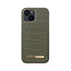 iDeal of Sweden Atelier AW21 Back Case priekš Apple iPhone 13 mini - Khaki Croco - mākslīgās ādas aizmugures apvalks ar iebūvētu metālisku plāksni / bampers-vāciņš