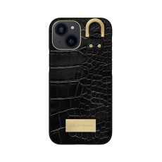 iDeal of Sweden Atelier SS22 Back Case priekš Apple iPhone 13 mini - Black Croco - mākslīgās ādas aizmugures apvalks ar iebūvētu metālisku plāksni / bampers-vāciņš
