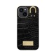 iDeal of Sweden Atelier SS22 Back Case priekš Apple iPhone 13 mini - Black Croco - mākslīgās ādas aizmugures apvalks ar iebūvētu metālisku plāksni / bampers-vāciņš