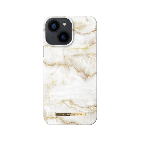 iDeal of Sweden Fashion SS20 Back Case priekš Apple iPhone 13 mini - Golden Pearl Marble - plastikāta aizmugures apvalks ar iebūvētu metālisku plāksni / bampers-vāciņš