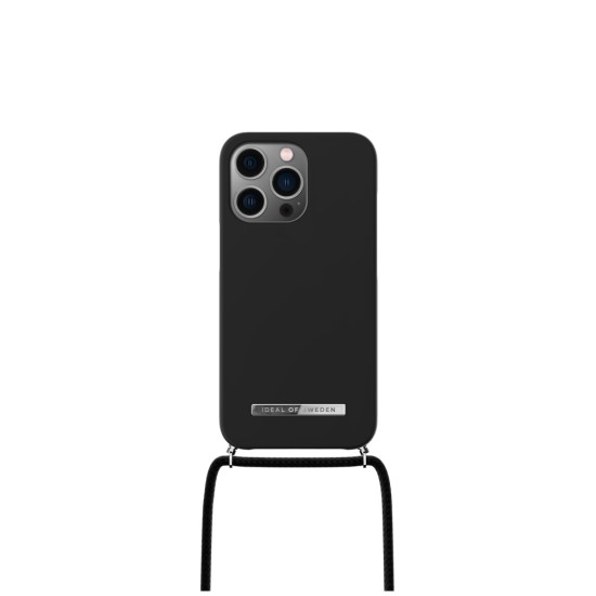 iDeal of Sweden Ordinary Necklace AW21 Back Case priekš Apple iPhone 13 Pro - Ultra Black - plastikāta aizmugures apvalks ar auklu / bampers-vāciņš