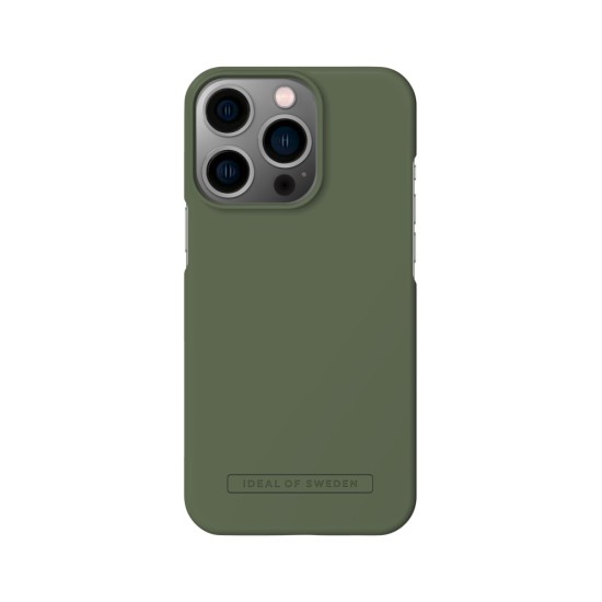 iDeal of Sweden Seamless AG22 Back Case priekš Apple iPhone 13 Pro - Khaki - ciets silikona aizmugures apvalks ar iebūvētu metālisku plāksni / bampers-vāciņš