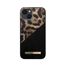 iDeal of Sweden Atelier AW21 Back Case priekš Apple iPhone 14 - Midnight Leopard - mākslīgās ādas aizmugures apvalks ar iebūvētu metālisku plāksni / bampers-vāciņš
