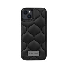 iDeal of Sweden Atelier AG22 Back Case priekš Apple iPhone 14 Plus - Puffy Black - mākslīgās ādas aizmugures apvalks ar turētāju / bampers-vāciņš