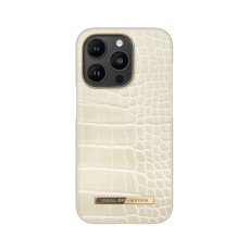 iDeal of Sweden Atelier SS22 Back Case priekš Apple iPhone 14 Pro - Cream Beige - mākslīgās ādas aizmugures apvalks ar iebūvētu metālisku plāksni / bampers-vāciņš