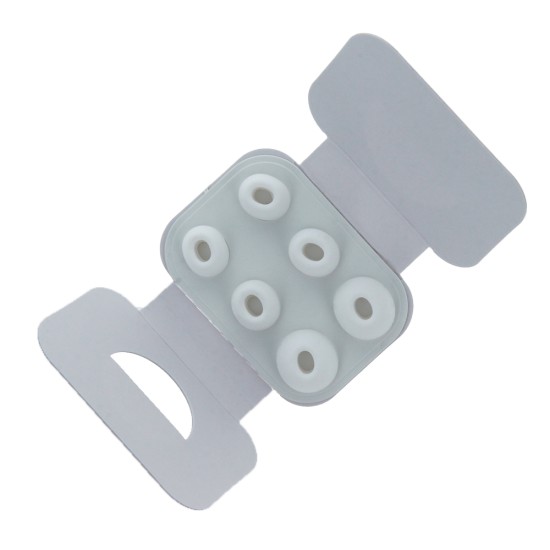 Austiņu maiņas gumijas ausu spilventiņi priekš Apple Airpods Pro uzgaļi (komplektā 3 izmēri) - Baltie - rubbers for earphones