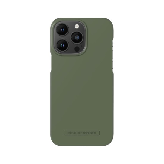 iDeal of Sweden Seamless AG22 Back Case priekš Apple iPhone 14 Pro Max - Khaki - ciets silikona aizmugures apvalks ar iebūvētu metālisku plāksni / bampers-vāciņš