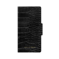 iDeal of Sweden Atelier SS22 Wallet Case priekš Apple iPhone 14 Pro Max - Neo Noir Croco - mākslīgās ādas sāniski atverams maciņš ar bamperu uz magnēta