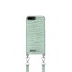 iDeal of Sweden Atelier Necklace SS21 Back Case priekš Apple iPhone 7 Plus / 8 Plus - Mint Croco - mākslīgās ādas aizmugures apvalks ar siksniņu / bampers-vāciņš