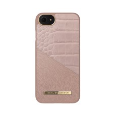 iDeal of Sweden Atelier SS20 Back Case priekš Apple iPhone 7 / 8 / SE2 (2020) / SE3 (2022) - Rose Smoke Croco - mākslīgās ādas aizmugures apvalks ar iebūvētu metālisku plāksni / bampers-vāciņš