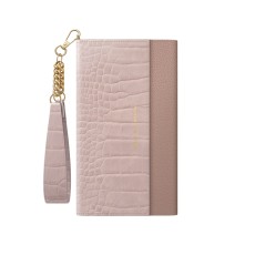 iDeal of Sweden Signature SS20 Clutch priekš Samsung Galaxy S20 G980 - Misty Rose Croco - mākslīgās ādas grāmatveida maks rokassomas veidā ar siksniņu