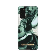 iDeal of Sweden Fashion AW21 Back Case priekš Samsung Galaxy S20 G980 - Golden Olive Marble - plastikāta aizmugures apvalks ar iebūvētu metālisku plāksni / bampers-vāciņš