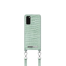 iDeal of Sweden Atelier Necklace SS21 Back Case priekš Samsung Galaxy S20 G980 - Mint Croco - mākslīgās ādas aizmugures apvalks ar siksniņu / bampers-vāciņš