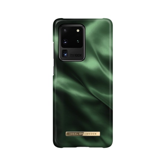 iDeal of Sweden Fashion AW19 Back Case priekš Samsung Galaxy S20 Ultra 5G G988 - Emerald Satin - plastikāta aizmugures apvalks ar iebūvētu metālisku plāksni / bampers-vāciņš