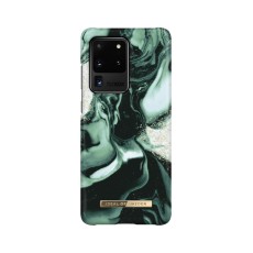 iDeal of Sweden Fashion AW21 Back Case priekš Samsung Galaxy S20 Ultra 5G G988 - Golden Olive Marble - plastikāta aizmugures apvalks ar iebūvētu metālisku plāksni / bampers-vāciņš