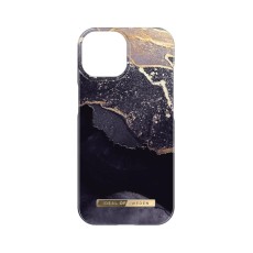 iDeal of Sweden Fashion AW23 Back Case priekš Apple iPhone 15 - Golden Twilight Marble - plastikāta aizmugures apvalks ar iebūvētu metālisku plāksni / bampers-vāciņš