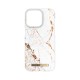 iDeal of Sweden Fashion AW23 Back Case priekš Apple iPhone 15 Pro Max - Carrara Gold - plastikāta aizmugures apvalks ar iebūvētu metālisku plāksni / bampers-vāciņš