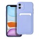 Forcell Card Back Case priekš Samsung Galaxy A14 4G A145 / A14 5G A146 - Violets - silikona aizmugures apvalks ar kabatiņu / bampers-vāciņš