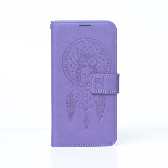 Forcell Mezzo Book Case для Samsung Galaxy A14 4G A145 / A14 5G A146 - Фиолетовый / Ловец Снов - чехол-книжка со стендом / подставкой и шнурком