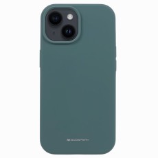 Mercury Silicone Case (Microfiber Soft Touch) priekš Apple iPhone 15 - Zaļš - matēts silikona aizmugures apvalks (bampers vāciņš)