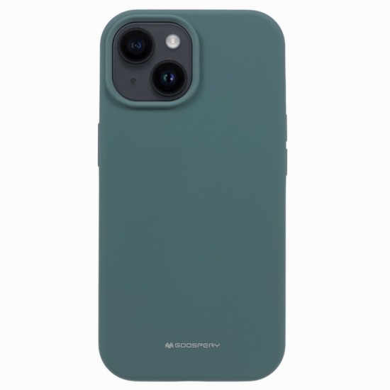 Mercury Silicone Case (Microfiber Soft Touch) priekš Apple iPhone 15 Pro - Zaļš - matēts silikona aizmugures apvalks (bampers vāciņš)