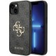 Guess Big Metal Logo Collection Back Case GUHCP15S4GMGGR priekš Apple iPhone 15 - Pelēks - mākslīgās ādas aizmugures apvalks / bampers-vāciņš