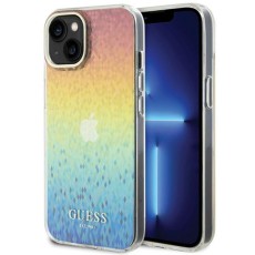 Guess Faceted Mirror Disco Iridescent Collection Back Case GUHCP15SHDECMI priekš Apple iPhone 15 - Krāsains - silikona-plastikāta aizmugures apvalks / bampers-vāciņš