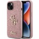 Guess Big 4G Glitter Script Collection Back Case GUHCP15SHG4SGP priekš Apple iPhone 15 - Rozā - silikona-plastikāta aizmugures apvalks / bampers-vāciņš